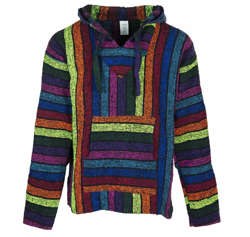 Eco-Friendly Mexican Baja Hoodie – Ethical & Unisex Rainbow