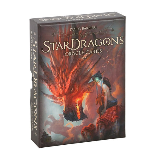 Enter the sacred skies and commune with the ancient spirits of the stars. The StarDragons Oracle by visionary artist Paolo Barbieri and mystic Rachel Paul is a portal of cosmic insight, channeling the primal force of dragons with the celestial currents of the universe.

This 33-card oracle deck, cloaked in breathtaking fantasy art, calls to the pagan soul—those who walk between realms, guided by starlight and scaled wisdom. Each card unveils a radiant dragon ally, whispering truths to seekers, dreamers, and