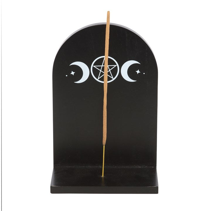 Black Triple Moon Incense Holder Shelf – Mystical Wall Decor
