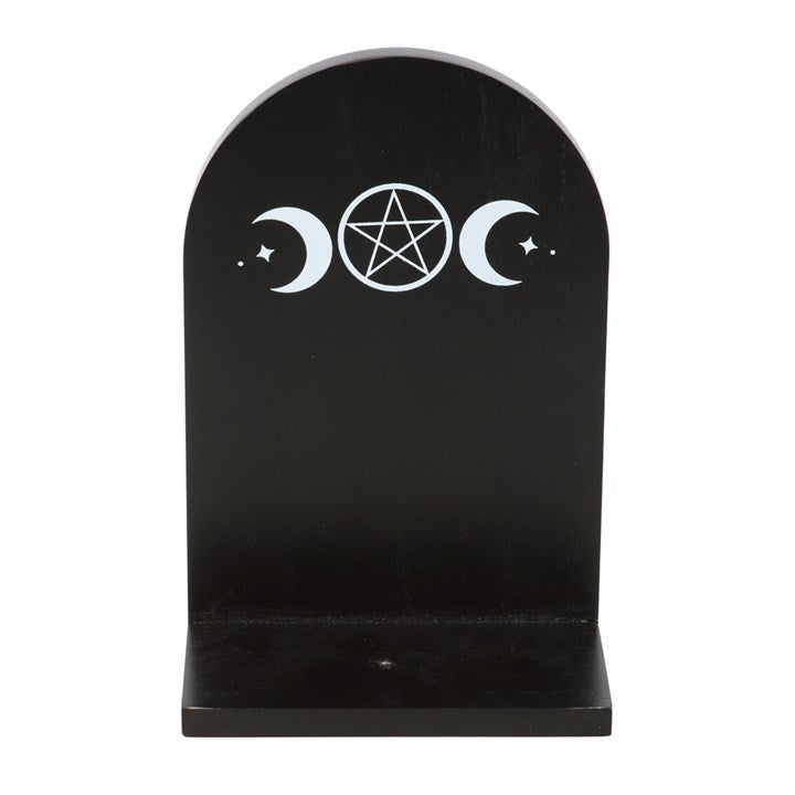 Black Triple Moon Incense Holder Shelf – Mystical Wall Decor