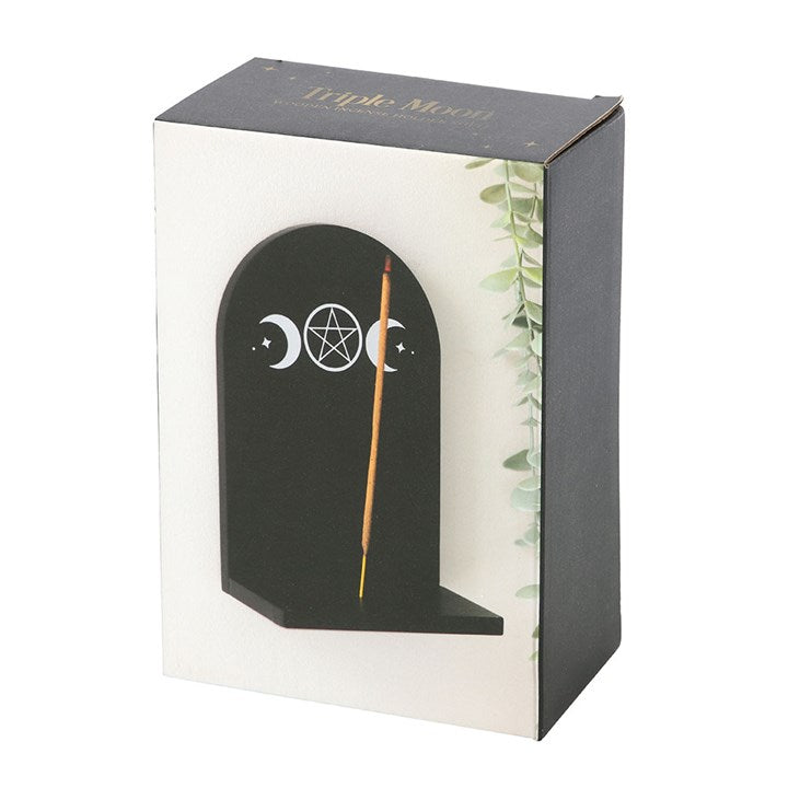 Black Triple Moon Incense Holder Shelf – Mystical Wall Decor