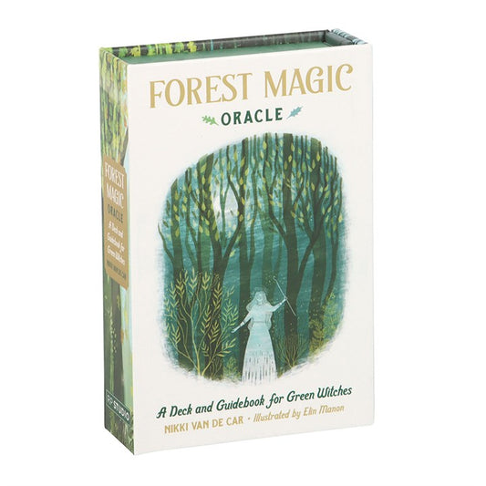 Step into the enchanted realm of green witchcraft with the Forest Magic Oracle by Nikki Van De Car. This 40-card deck, beautifully illustrated by Elin Manon, invites you to connect with the ancient wisdom of trees, plants, and woodland spirits. Guided by the cycles of the Oak King and Holly King, each card offers grounded insight, healing energy, and nature-based magic. The accompanying 88-page guidebook provides rituals, meanings, and spreads to deepen your practice. Housed in a magnetic closure case, this