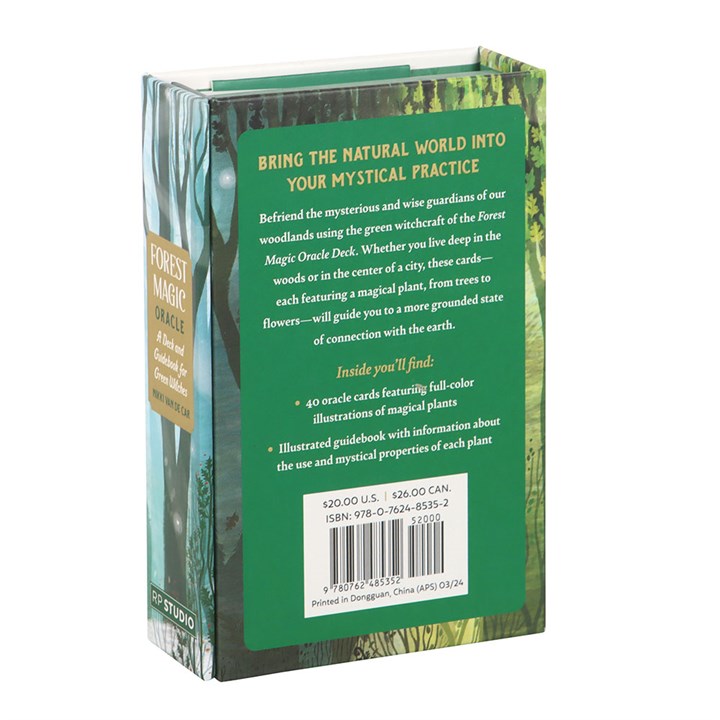 Step into the enchanted realm of green witchcraft with the Forest Magic Oracle by Nikki Van De Car. This 40-card deck, beautifully illustrated by Elin Manon, invites you to connect with the ancient wisdom of trees, plants, and woodland spirits. Guided by the cycles of the Oak King and Holly King, each card offers grounded insight, healing energy, and nature-based magic. The accompanying 88-page guidebook provides rituals, meanings, and spreads to deepen your practice. Housed in a magnetic closure case, this