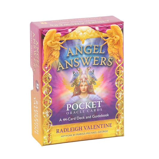 Let divine clarity travel with you. The Angel Answers Pocket Oracle by Radleigh Valentine is a 44-card deck and guidebook designed to offer swift, angelic insight wherever you go. Compact yet powerful, this travel-sized deck channels the wisdom of your guardian angels, helping you make important decisions with confidence and grace. Illustrated by Marius Michael-George, each card radiates celestial beauty and spiritual guidance. Perfect for daily use, spontaneous readings, or sacred moments on the move.