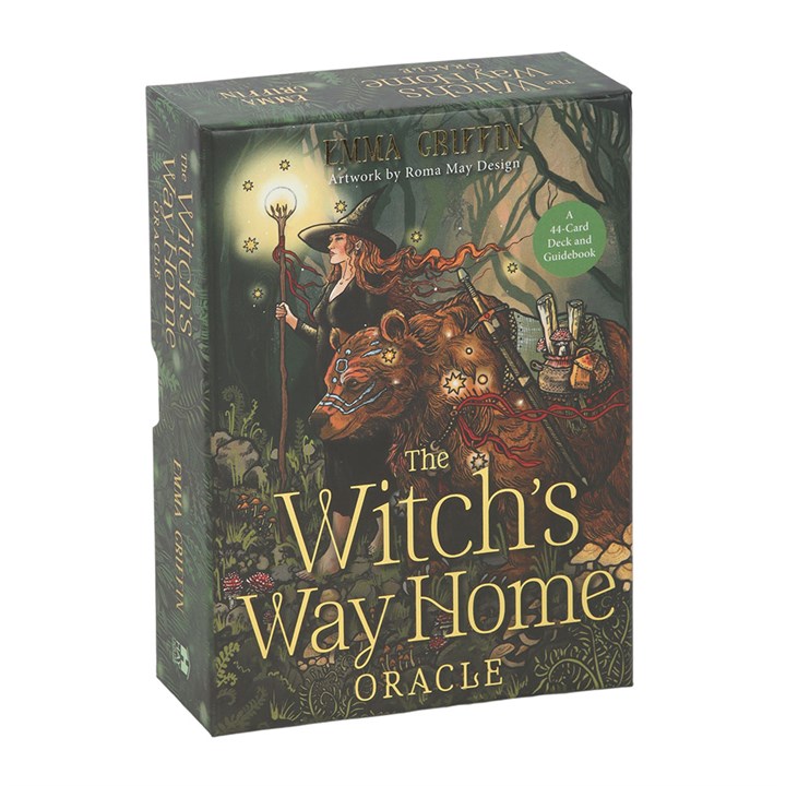 The Witch’s Way Home Oracle is a 44 card deck and guidebook created by Emma Griffin and illustrated by Roma-May Daly to help you reconnect with your inner magic and spiritual wisdom. It includes four suits that guide you through your journey, from starting your path and uncovering magic in nature to seeking guidance from higher realms and stepping into your power. With extra Power Cards to balance the elements, this deck helps you awaken your intuition, embrace your gifts, and walk confidently in your truth