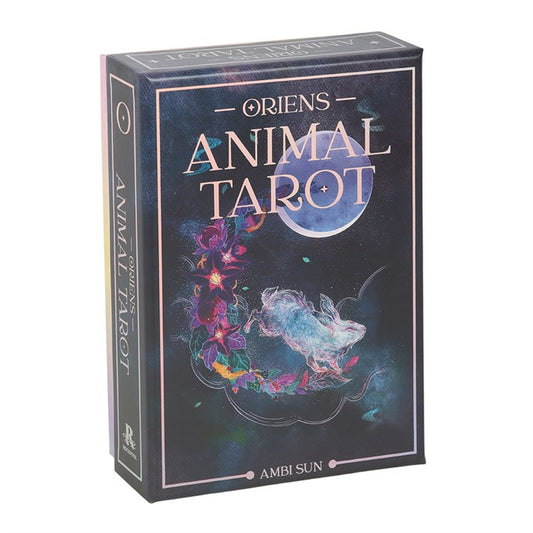 Oriens Animal Tarot by Ambi Sun. 78-card Rider–Waite style deck featuring mystical animal symbolism and FSC-certified card stock.