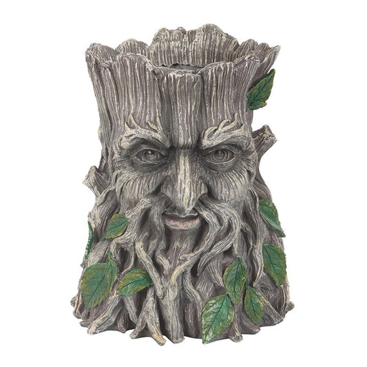 Step forth, seeker, and welcome this ancient woodland guardian into your sacred garden. Shaped in the visage of the old Pagan spirit known as the Green Man, this striking planter carries the wisdom of forests long forgotten. His rugged features, carved with the stern grace of roots and bark, rise from a beard that unfurls like twisted tendrils of the earth itself.

Cast in durable resin to endure the turning of the seasons, this vessel invites you to nestle herbs, blooms, or creeping greenery within its wat