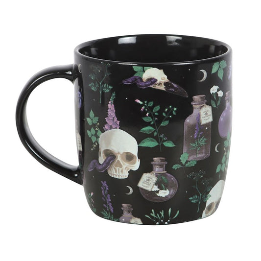 Begin your morning wrapped in gothic charm with this ceramic mug adorned with the captivating Venom &amp; Vines design, blending skulls, blossoms, and a whisper of shadowy allure. Perfect for your favorite tea, coffee, or potion, it makes a bewitching gift for lovers of distinctive, artistic creations. Holds 350ml and is safe for microwave and dishwasher use.