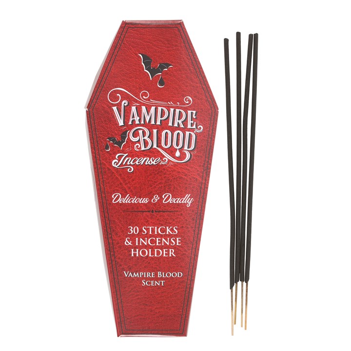 Vampire Blood Incense Sticks with Coffin Holder – Gothic Ritual Aroma Set