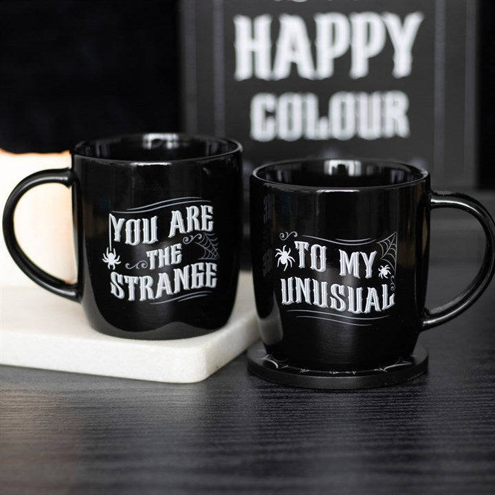 You Are the Strange / To My Unusual Mug Set – Gothic Couples Coffee Mugs