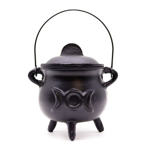 Welcome, seeker of the sacred. You hold in your presence a vessel not merely forged of iron, but of ancient purpose. This beautifully crafted cast iron cauldron (12x15 cm), embossed with the Triple Moon symbol, channels the divine rhythm of the Goddess in her threefold form—Maiden, Mother, and Crone.

The Triple Moon is a sacred sigil in Wiccan tradition, invoking the cycles of the moon and the stages of womanhood. In the hands of the wise, this cauldron becomes a portal between worlds—a hearth for your spe