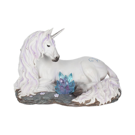 Nemesis Now enchanted unicorn figurine with crystals and floral detail. Hand-painted resin fantasy ornament, 19cm, perfect gift or display piece.