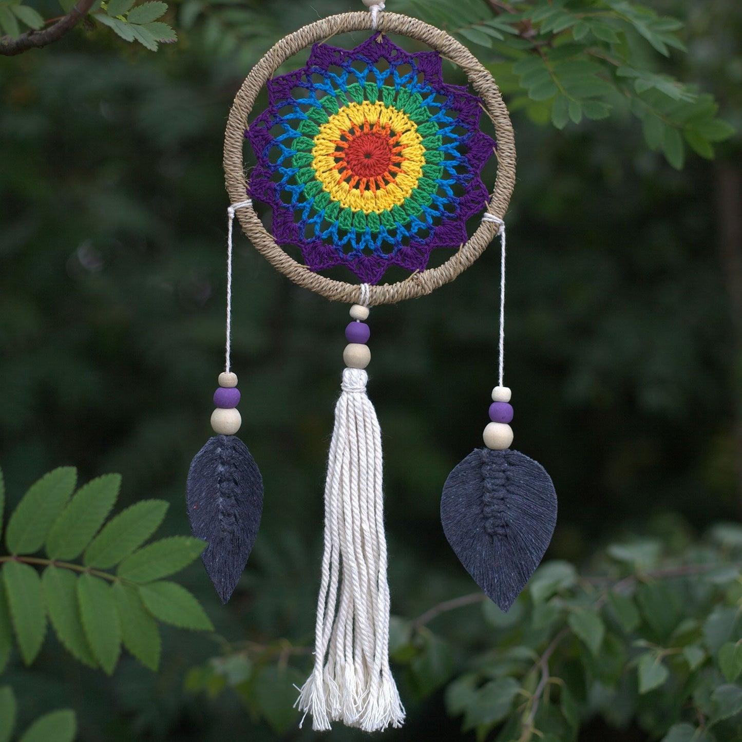 Rainbow Spirit Dream Catcher – Handmade Vegan-Friendly