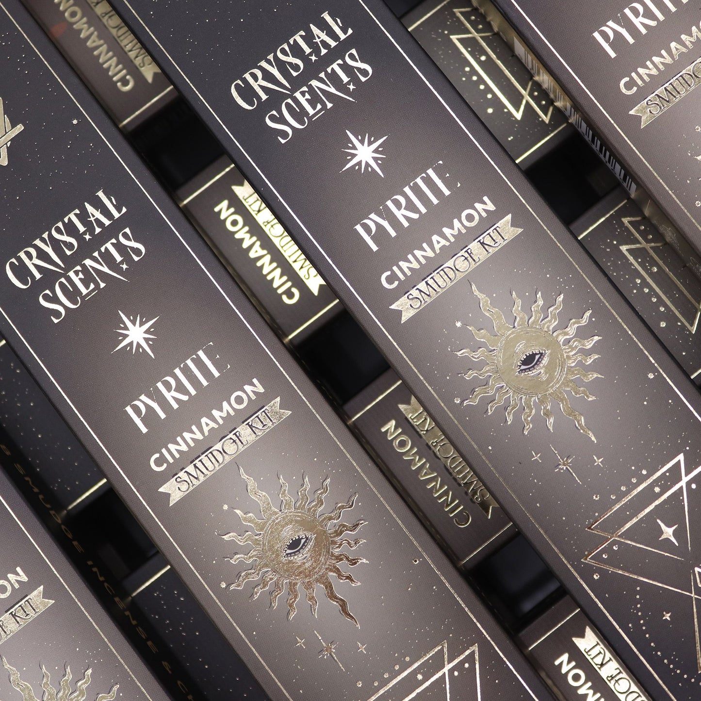 Cinnamon Smudge Incense with Pyrite – Warm Spiced Ritual Cleansing Set