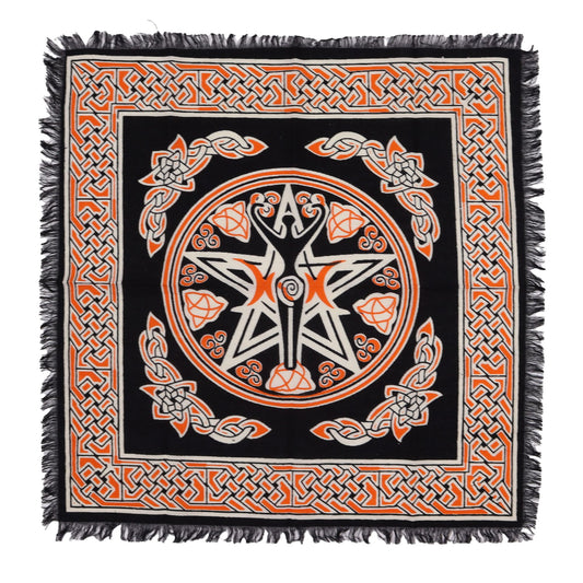 “Rooted in the soil, nurtured by the cosmos, the Earth Mother guides all life.”

This Mystic Fringed Altar Cloth – Earth Mother is a sacred 50cm x 50cm cotton cloth, designed to honor the divine feminine and the nurturing power of the natural world. Its design evokes the essence of the Earth Mother, the archetypal figure in folklore and witchcraft who embodies fertility, abundance, and the cycles of life.

In magical tradition, the Earth Mother is revered as the giver of life, protector of the land, and sou