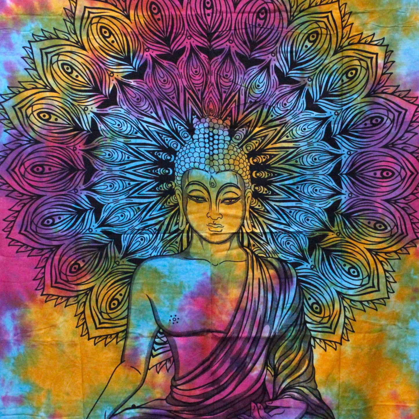 Call in calm. Breathe in balance. This Peaceful Buddha cotton bedspread is more than fabric – it’s a blessing for your space.

Handmade in India by skilled artisans, each piece carries the tranquil presence of the Buddha – a symbol of stillness, wisdom, and awakening. The soft cotton weave and detailed print make it perfect as both a sacred wall hanging or a restful bedspread.

Hang it behind your altar, let it grace your meditation corner, or use it to cloak your bed in peaceful energy. Whether you choose 