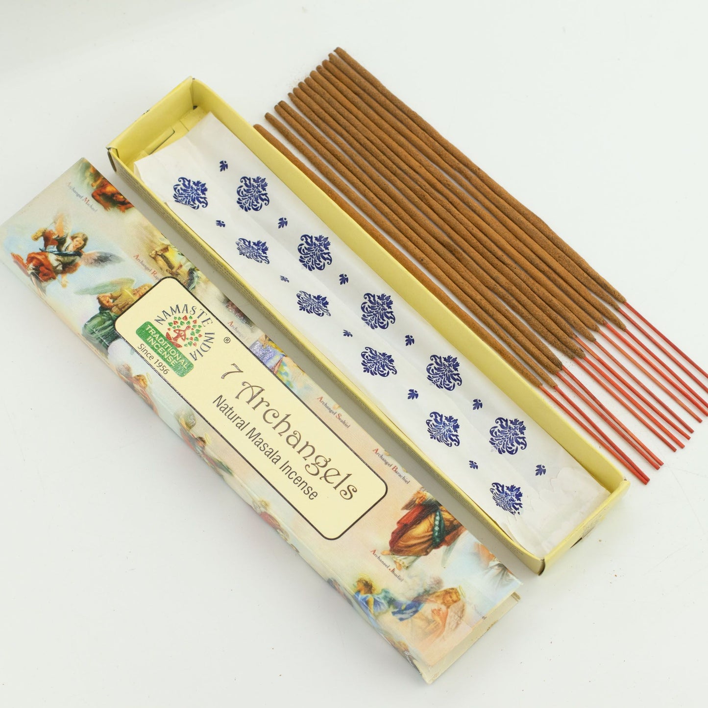 Namaste Mandala 7 Archangels masala incense. 15 handcrafted Indian incense sticks for meditation, prayer, relaxation and spiritual spaces.