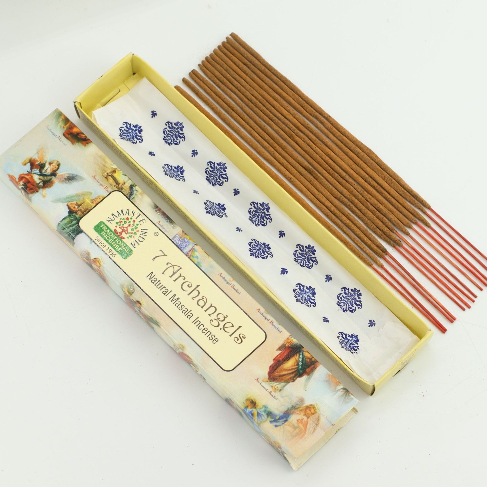 Namaste Mandala 7 Archangels masala incense. 15 handcrafted Indian incense sticks for meditation, prayer, relaxation and spiritual spaces.
