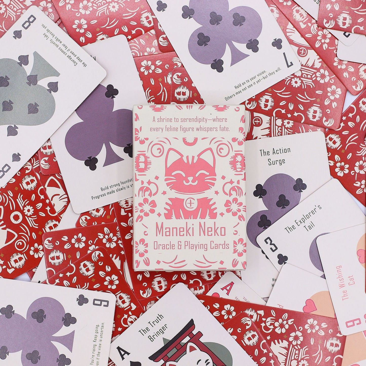 Fortune Cats Card Deck – Maneki Neko Japanese Folklore 54-Card Set