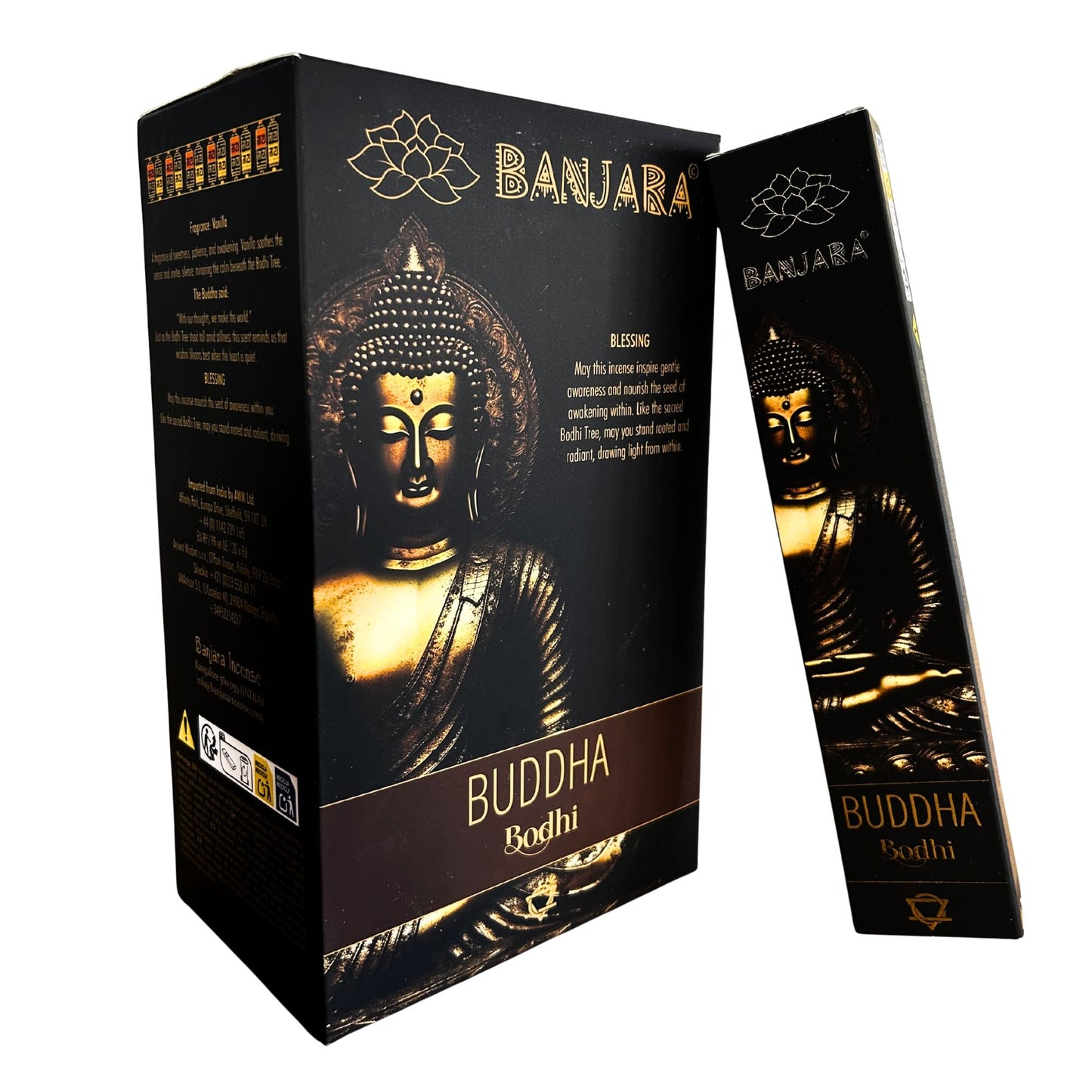 Inspired by the sacred Bodhi tree—where the Buddha attained enlightenment—Banjara Buddha – Bodhi Incense invites clarity, awakening, and deep inner stillness into your space. Handcrafted in India from natural ingredients, each pack contains around 12 slow-burning incense sticks, releasing a clean, balanced herbal fragrance that encourages mindful presence.

This gentle yet purposeful aroma is ideal for meditation, breathwork, study, spiritual contemplation, or any moment where you seek to open the mind and 