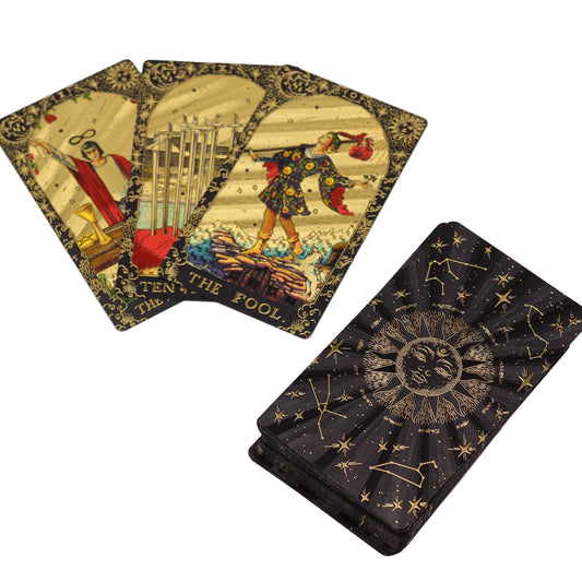 Discover a tarot set where tradition meets elegance with the Gold Foil Tarot – Let the Magic Begin Gift Box. Designed for readers who appreciate both the beauty and the symbolism of tarot, this luxurious set brings together a radiant gold-foiled deck, a comprehensive guidebook, and celestial-themed packaging for an immersive and enchanting reading experience.

Inside the magnetic gift box, you’ll find a 78-card tarot deck enriched with luminous gold foil accents, elevating classic tarot imagery into somethi