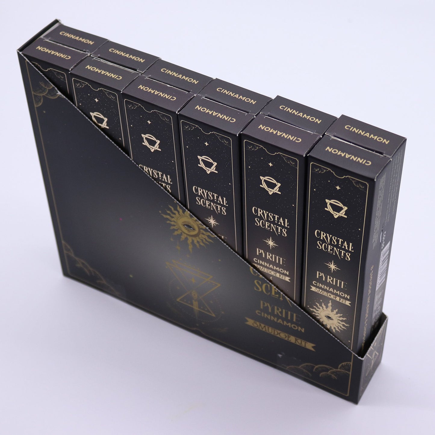 Cinnamon Smudge Incense with Pyrite – Warm Spiced Ritual Cleansing Set