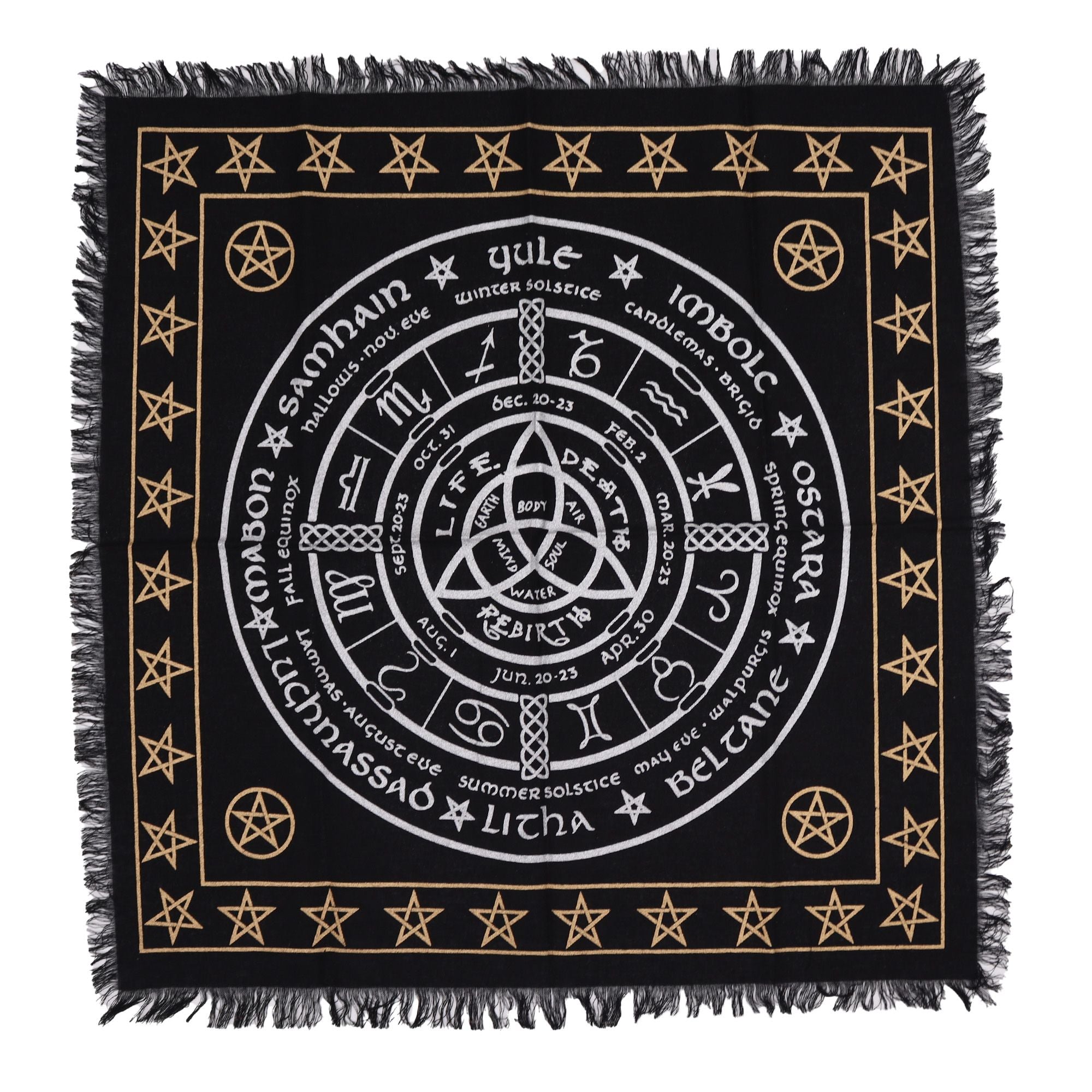 Life Death Rebirth Altar Cloth 50cm – Mystic Cotton Ritual Cloth – The ...