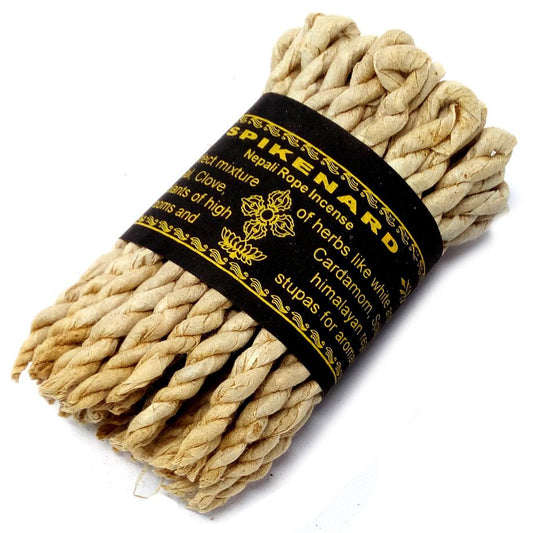 Spikenard rope incense is a harmonious blend of Himalayan herbs, including white and red sandalwood, Sungandhi Bal, clove, cardamom, and the precious spikenard plant. Traditionally used in temples, stupas, and sacred spaces, it creates a serene and aromatic atmosphere that enhances meditation, devotion, and spiritual reflection.