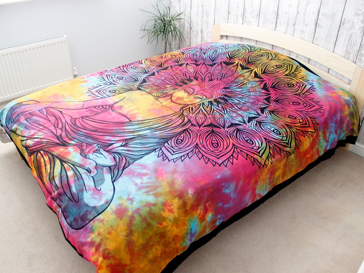 Peaceful Buddha Cotton Bedspread | Wall Hanging | Sacred Decor