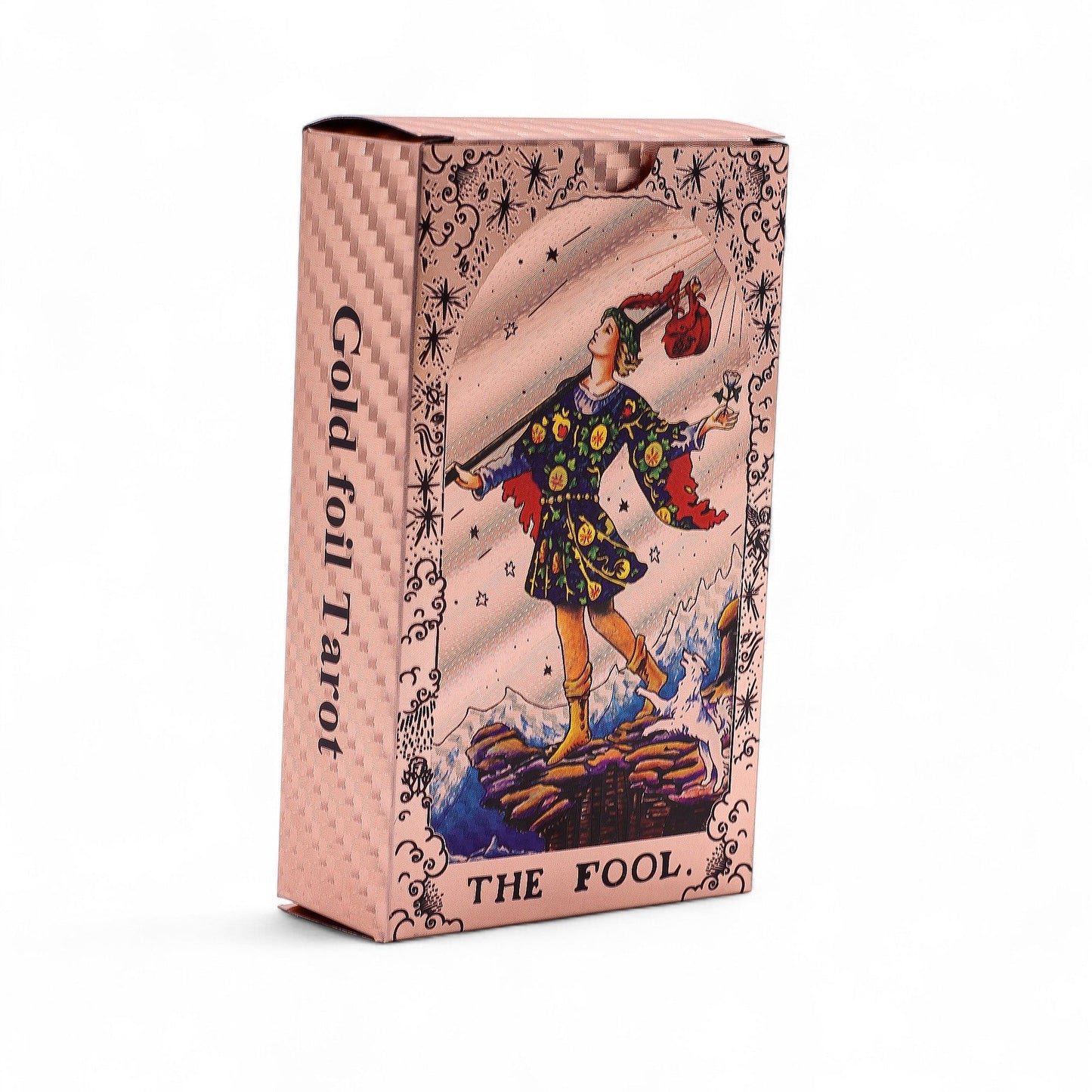 Rose Gold Foil Moon Phase Tarot – 78-Card Celestial PET Deck