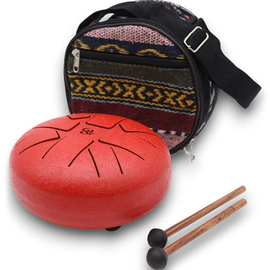 Connect to your foundation with the Hapi Drum Om Red – 16cm, a compact yet resonant instrument attuned to the energy of the root chakra (Muladhara). This pocket-sized sound tool is a grounding companion for meditation, energy clearing, reiki, and ritual practice.

The bold red finish represents strength, safety, and survival—helping you root into your body, the Earth, and the present moment. With 8 harmonious tones and the sacred Om symbol engraved on top, this drum radiates stability and ancient resonance 