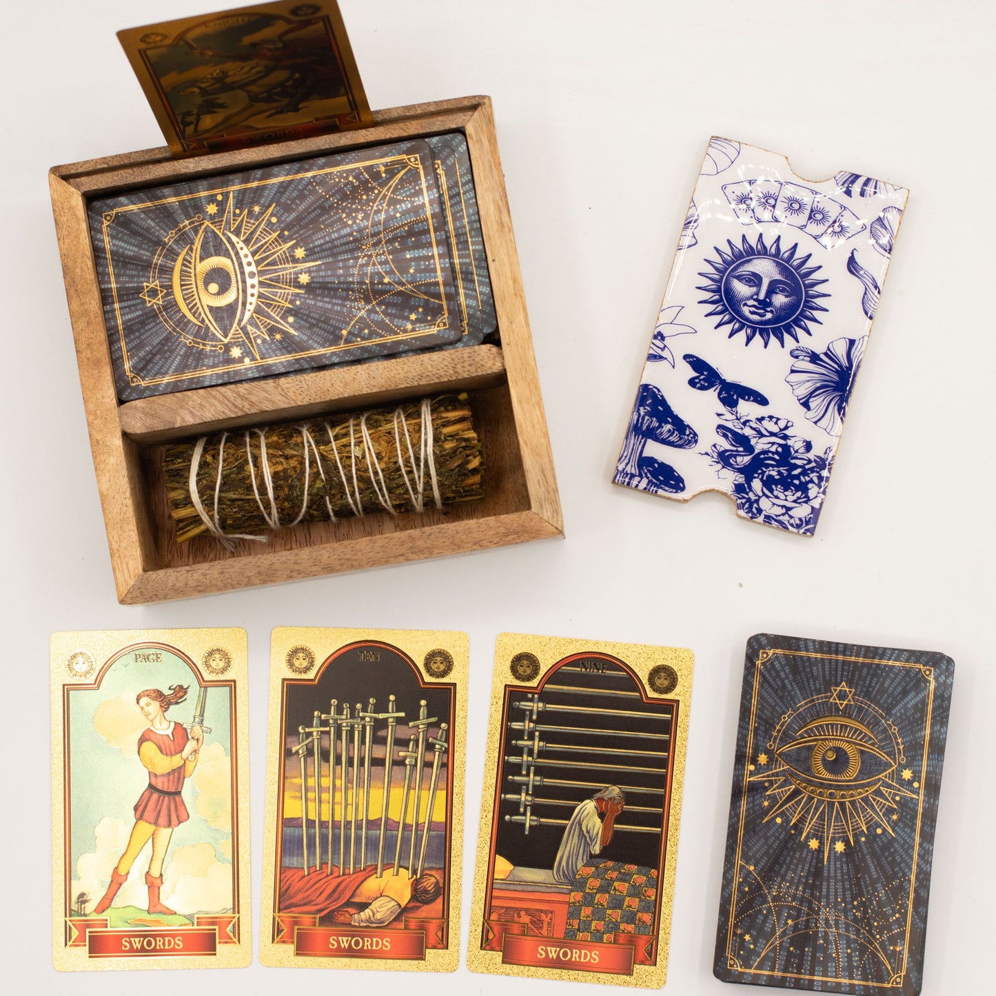 Two Section Tarot Box with Card Holder –  Ritual Box