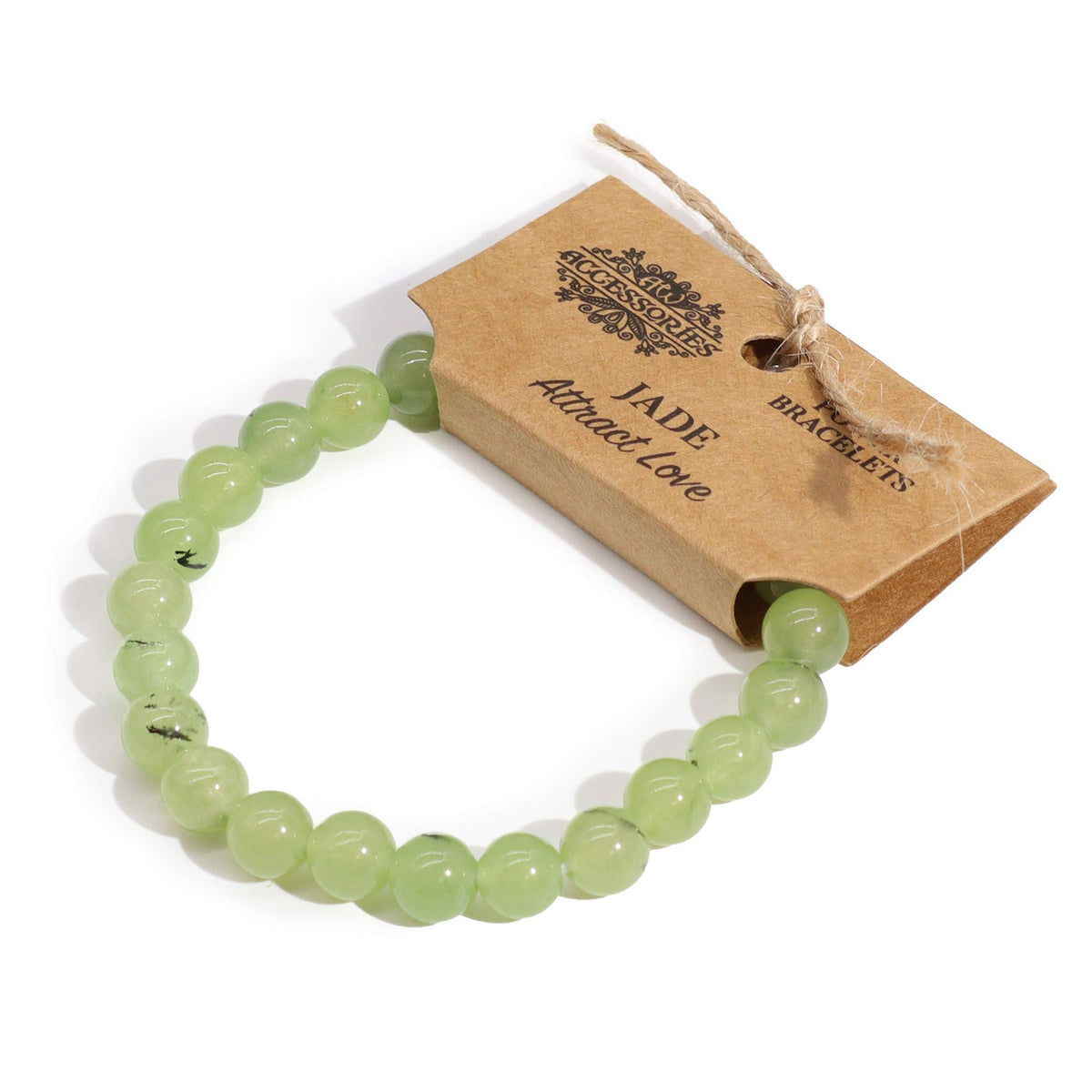 This beautiful &nbsp;Power bracelet&nbsp; Jade design will look lovely with any outfit. And not only that but Jade has its own individual benefits. It is said to help with pain relief and also helps to boost the immune system.

Gemstones sizes diameter is apprx. 8mm &nbsp; &nbsp;