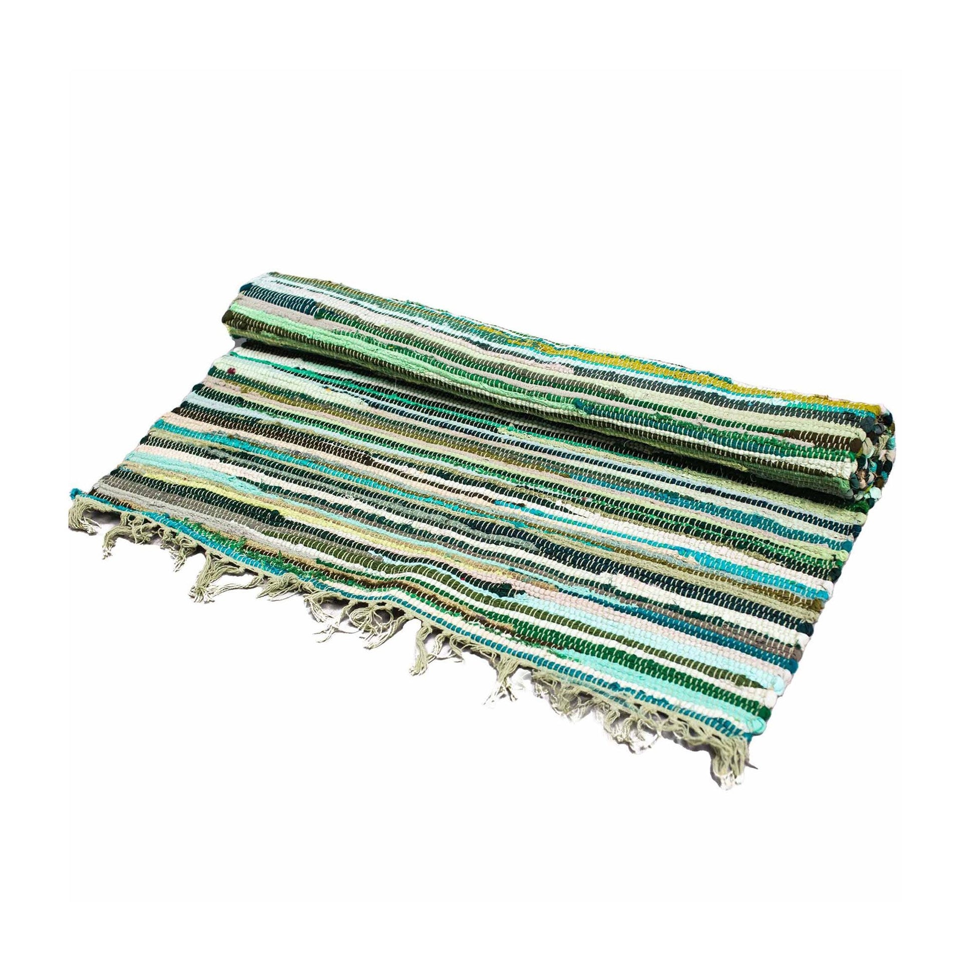 Wanderers of the wild, seekers of soul – welcome to our woven world.
These handmade rag rugs are more than mere floor coverings – they are spellbound story-weavers, conjured from the heart of India. Crafted by skilled hands under fairtrade skies, each rug is a patchwork of purpose, stitched with strands of intention and reclaimed fabric.

No two rugs are the same – and that’s the magic. Woven from recycled cloth, their colours whisper tales of distant lands, caravan journeys, and cottage dreams. Strong enou