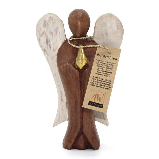 Hati-Hati Love Angel 15cm – Hand-Carved Wooden Angel of Care and Affection