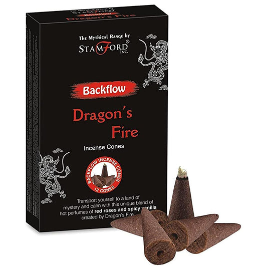 Unleash the power of flame and legend with Stamford’s Mythical Backflow Cones – Dragon Fire. Beautifully presented in decorative boxes, these incense cones bring strength, warmth, and mystery to your sacred space. Once lit, the smoke flows downward in fiery streams, cascading through your backflow incense burner like the breath of a dragon. The bold fragrance lingers, filling your home with an atmosphere both energising and captivating. Perfect for meditation, ritual work, or as a striking gift, these cones