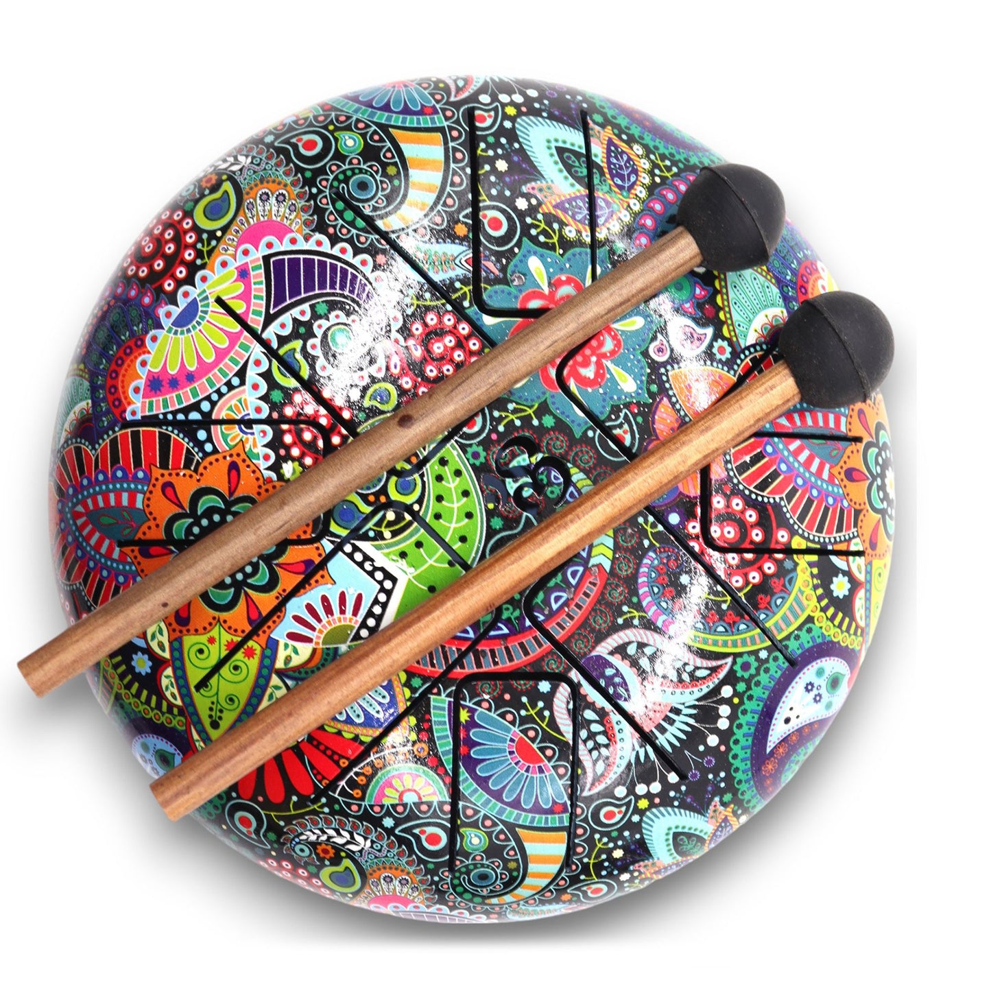 Hapi Drum Multi Coloured Om - 18cm | Vibrational Journey Through Chakras