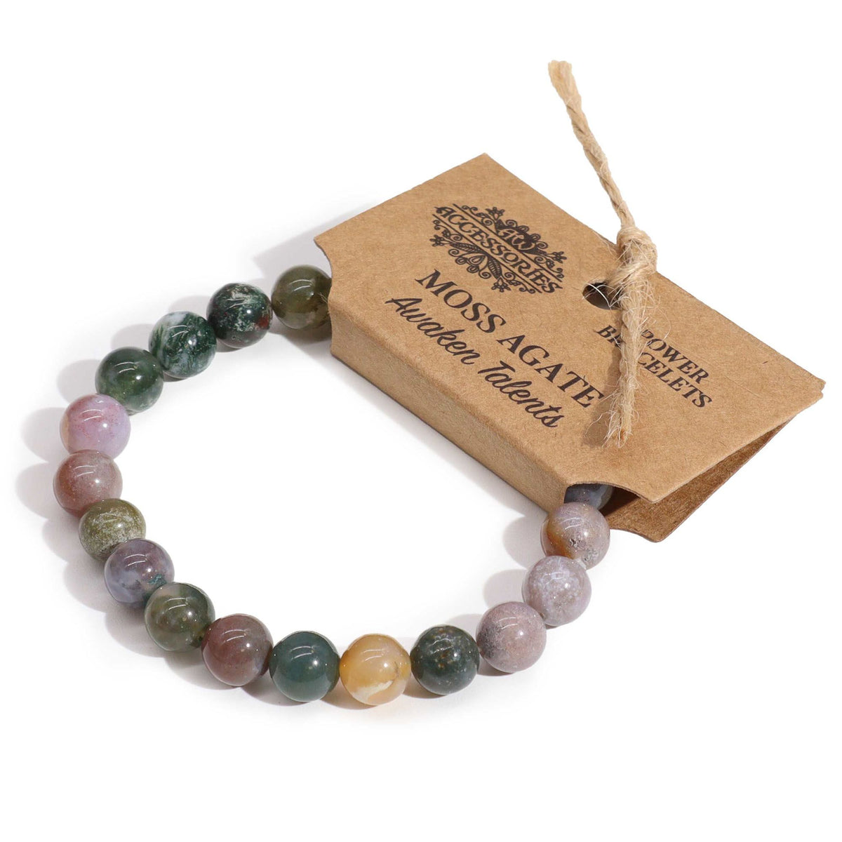 Moss Agate design will look lovely with any outfit. And not only that but Moss Agate has its own individual benefits. It is said to be a stone of wealth and increasing prosperity. It is also said to help people recover after an illness and also helping to increase mental concentration and endurance.&nbsp;