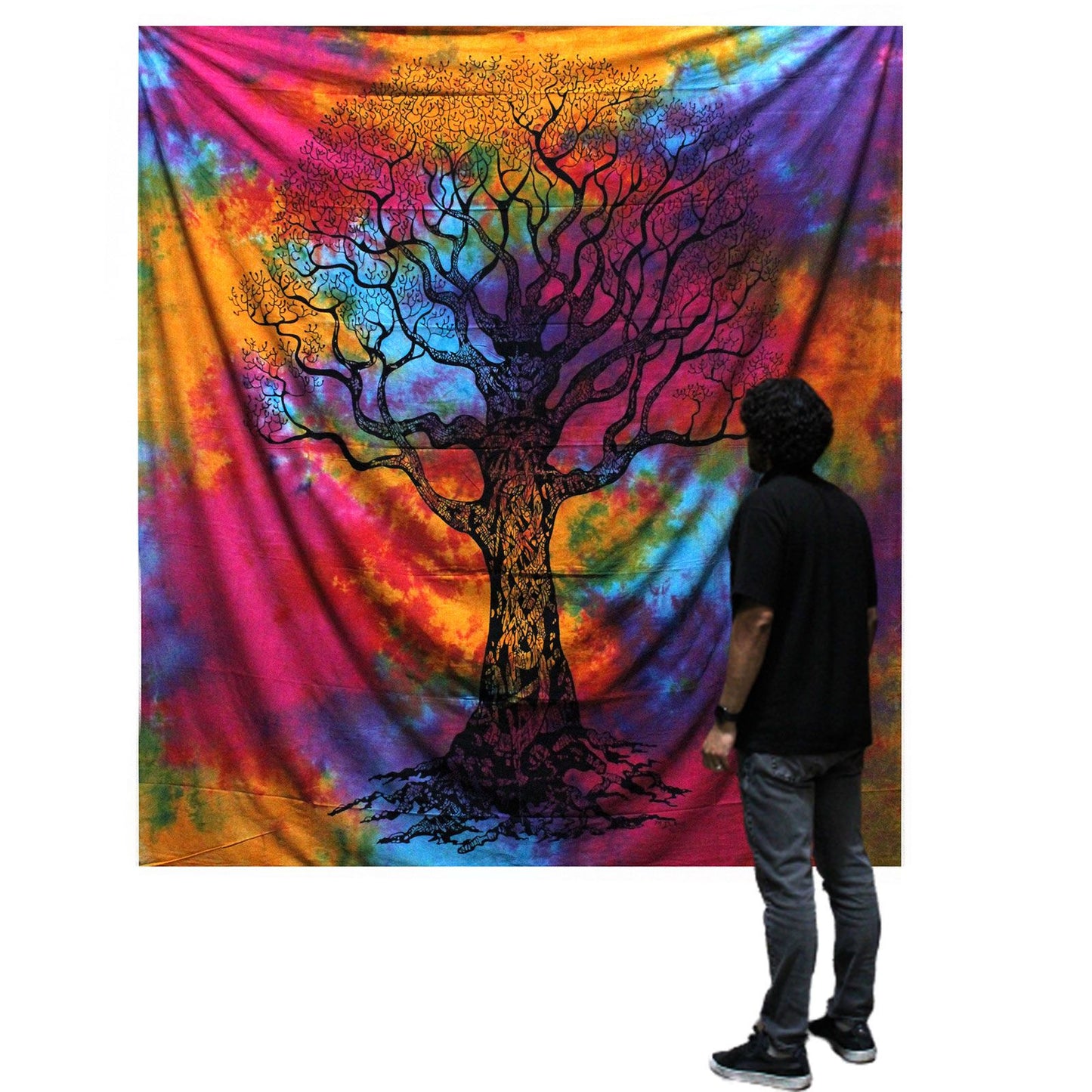 Winter Tree Bedspread | Cotton Wall Hanging | Sacred Seasonal Decor