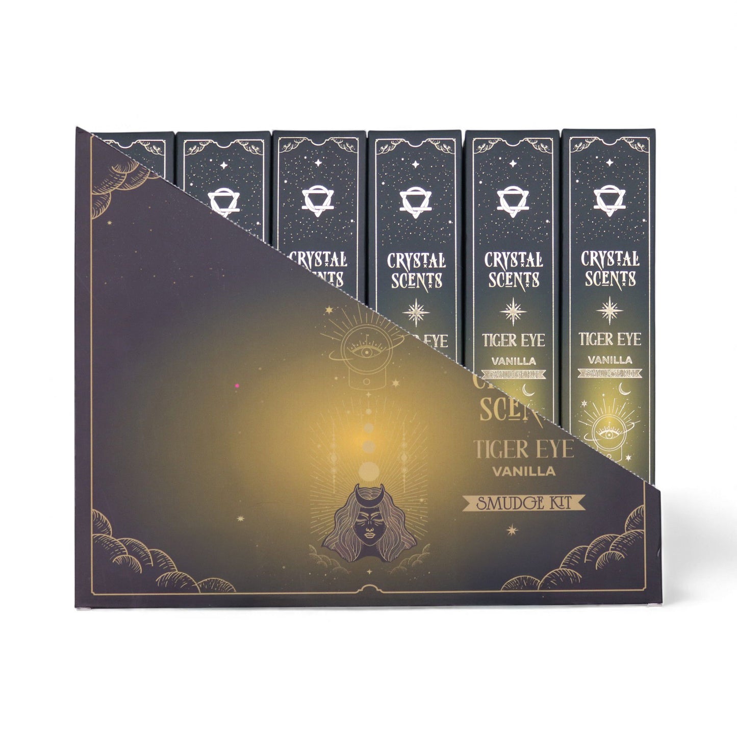 Vanilla Smudge Incense with Tiger Eye – Comforting Ritual Aroma Set