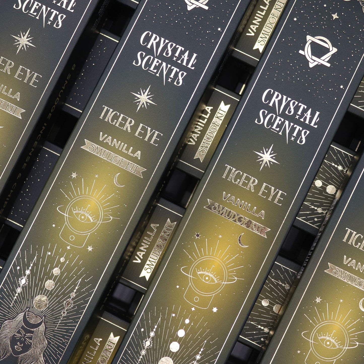 Vanilla Smudge Incense with Tiger Eye – Comforting Ritual Aroma Set