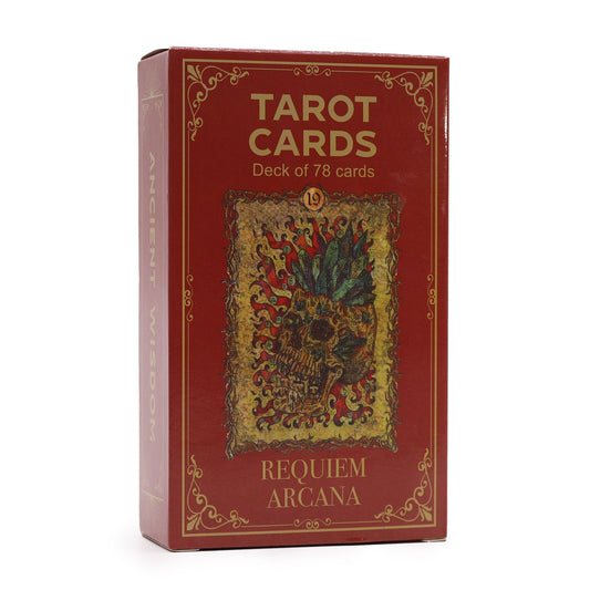 Step into a realm of shadow, transformation, and ancient wisdom with Requiem Arcana, a mesmerising tarot deck illustrated by the renowned artist Vera Petruk. Hauntingly beautiful and steeped in gothic mystique, this deck guides seekers through the deeper mysteries of fate, intuition, and the ever-present dance between life and death.

Each of the 78 cards is richly detailed with skeletal figures, arcane symbols, and atmospheric gothic elements, blending the macabre with the mystical in a way that feels both
