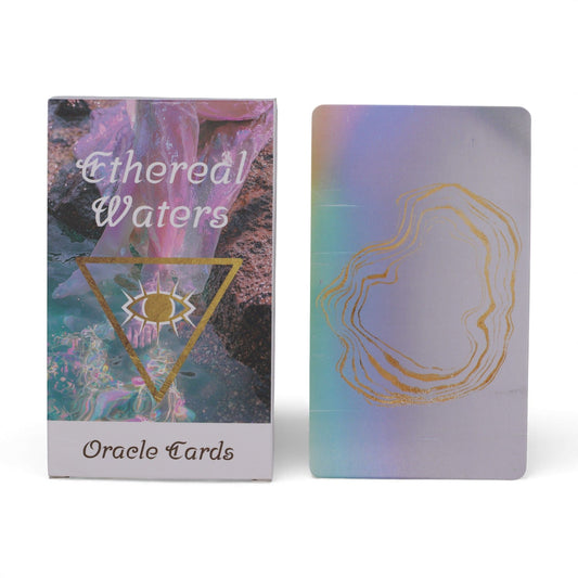 Let intuition flow with the Ethereal Waters Oracle Cards, a dreamy 40-card deck shaped by the fluid, ever-changing magic of water. Each card captures the gentle movement of tides, rain, and moonlit reflections, guiding you toward calm, clarity, and soft self-awareness through pastel hues and shimmering aquatic imagery.

This ocean-inspired oracle drifts through siren songs, shifting waves, and misty horizons, offering intuitive messages that reflect your emotional landscape. Whether used for gentle guidance