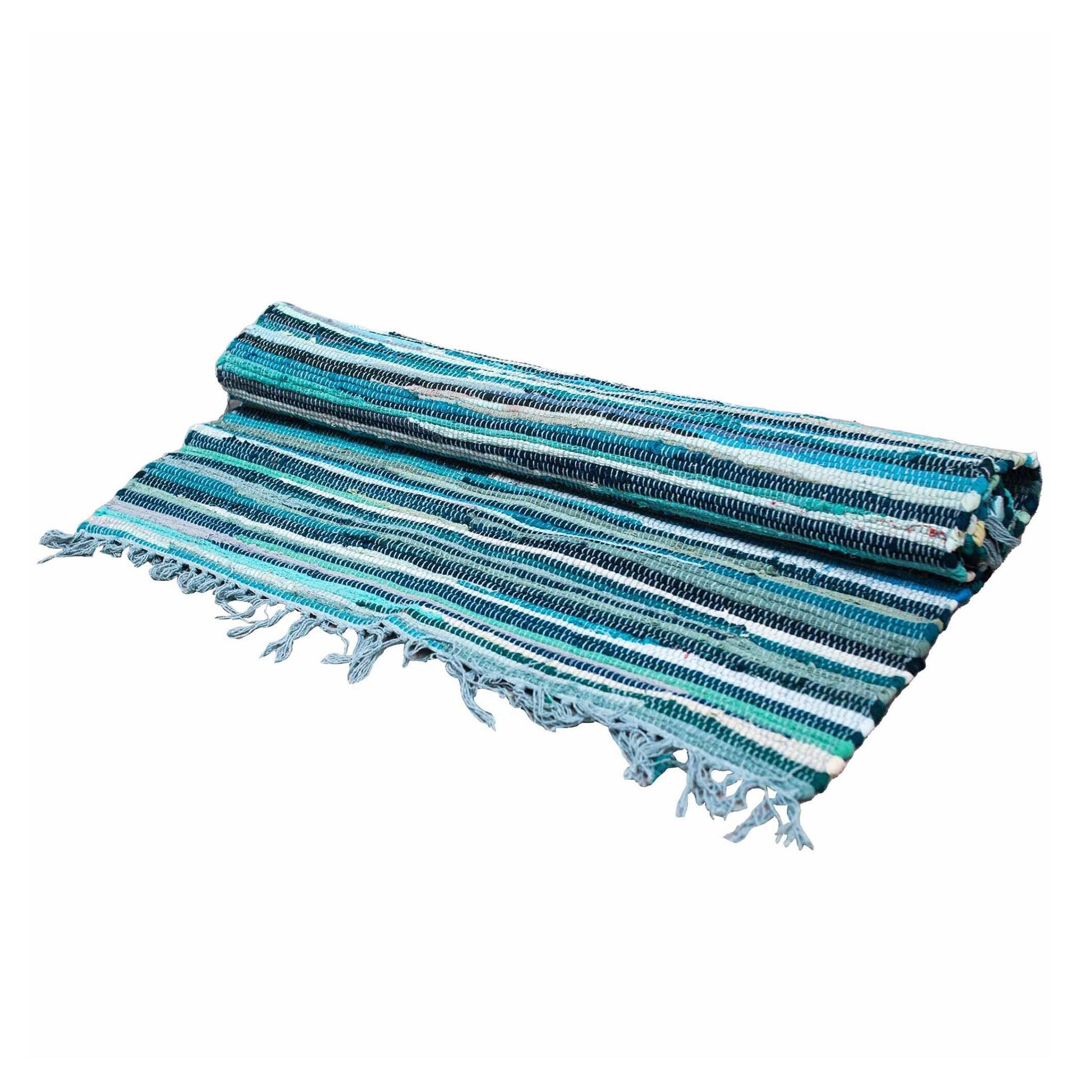 Indian Rag Rugs handmade in India from recycled cotton textiles. Colourful, eco-friendly and soft underfoot, perfect for adding warmth and style to any room.
