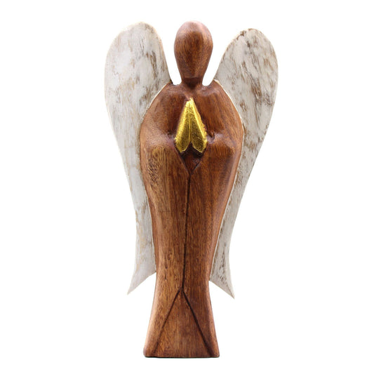 “Hati-hati” means “take care” in Indonesian – a gentle blessing embodied in these hand-carved angels.

This Hati-Hati Love Angel stands 20cm tall and is carefully hand-carved by artisans in rural Indonesia. Each angel is sun-dried, polished, and delicately painted, making every piece a unique embodiment of love, care, and warmth.

The phrase hati-hati is traditionally used as a heartfelt reminder to “take care,” and these angels transform that intention into a tangible blessing. Perfect as a gift or persona
