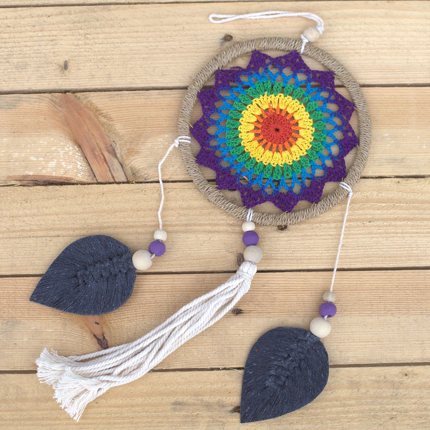 Rainbow Spirit Dream Catcher – Handmade Vegan-Friendly