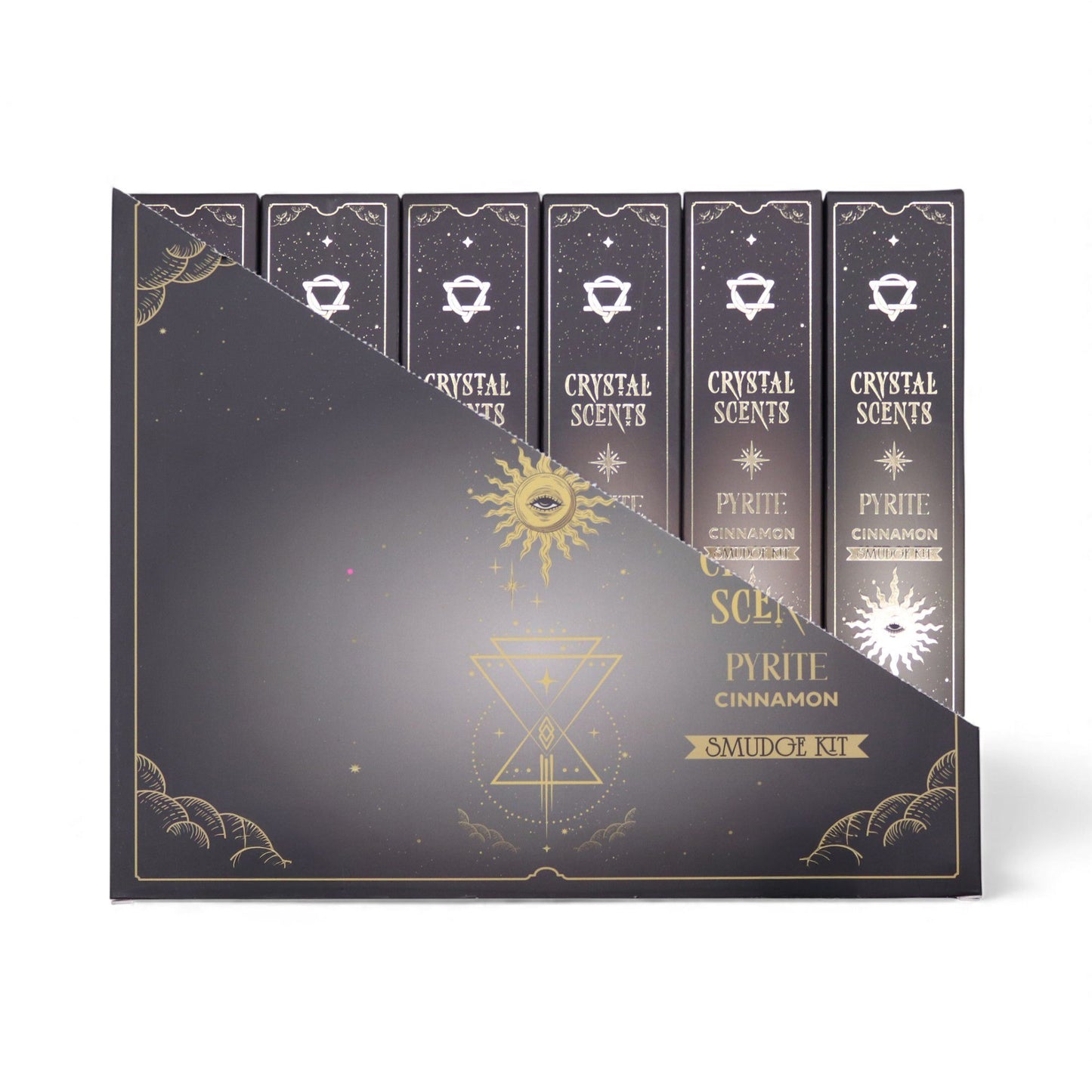 Cinnamon Smudge Incense with Pyrite – Warm Spiced Ritual Cleansing Set