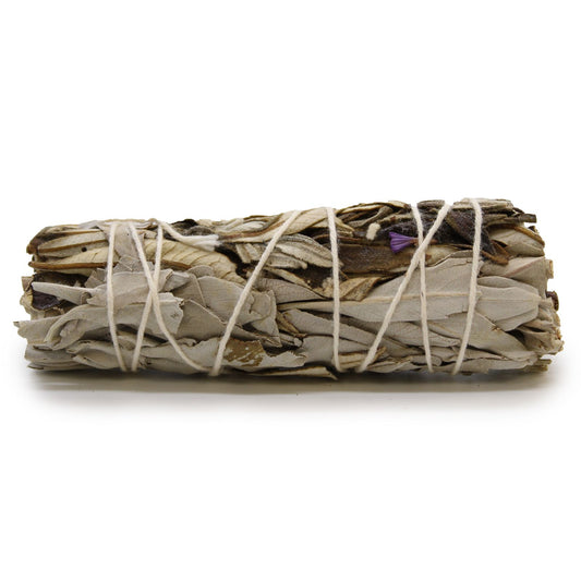 From The Witches’ Garden comes a sacred blend for purification and spiritual protection — the White Sage & Yerba Santa Smudge Stick. Handcrafted and measuring approximately 10cm, this bundle combines the cleansing power of white sage with the protective, uplifting energy of yerba santa, a traditional herb used to ward off negativity and invite clarity.

Ideal for clearing your home, altar, or aura, this smudge stick promotes balance, renewal, and spiritual well-being. Burn during meditation, ritual work, or