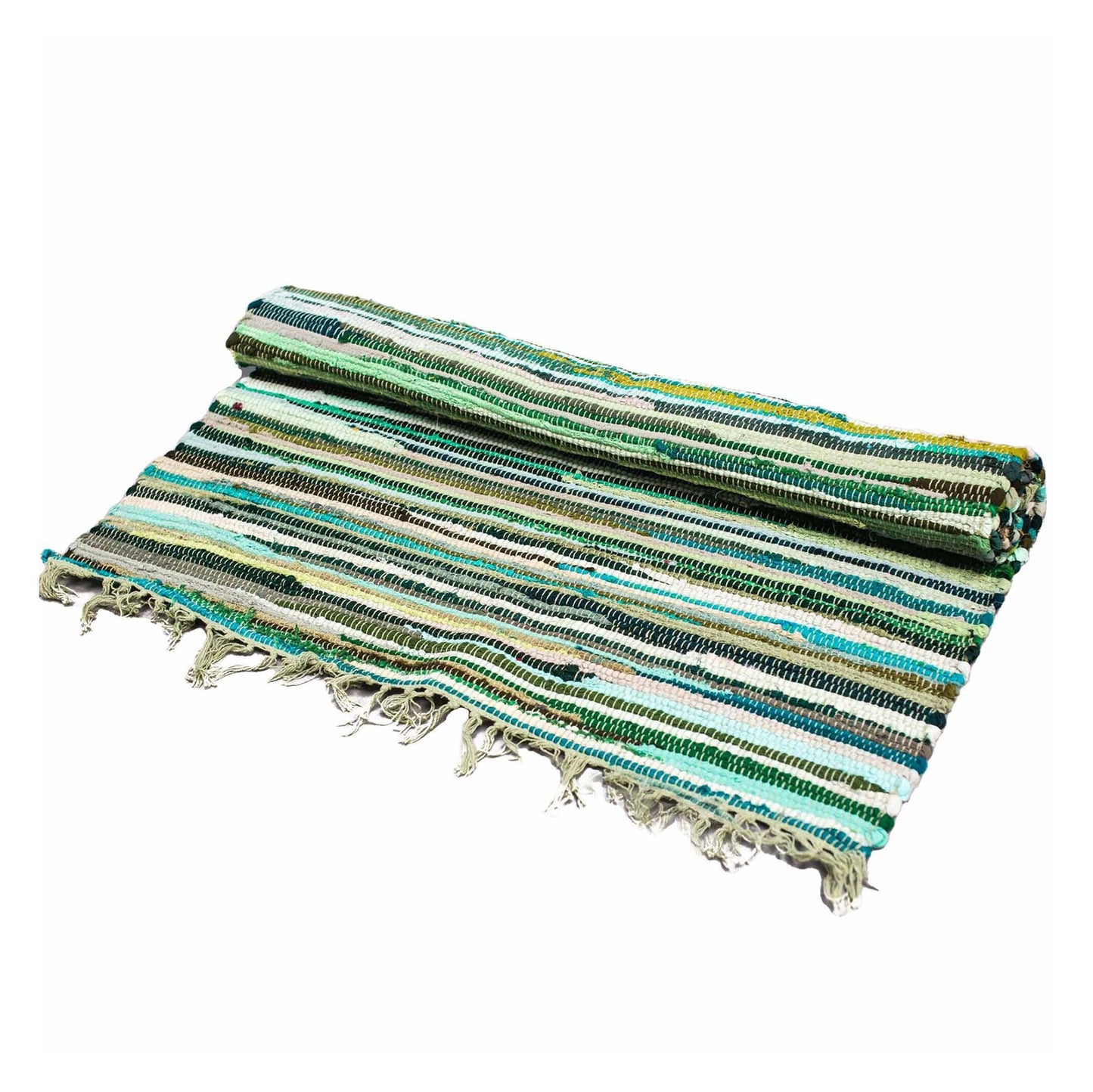 Indian Rag Rugs handmade in India from recycled cotton textiles. Colourful, eco-friendly and soft underfoot, perfect for adding warmth and style to any room.
