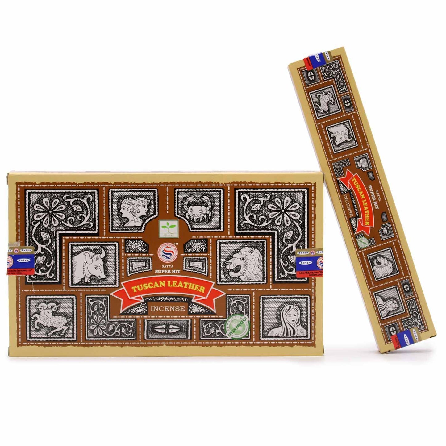 Immerse yourself in the deep, warm aroma of Super Hit Tuscan Leather Incense. Each 15gm pack contains approximately 12 handcrafted sticks from India, designed to enrich meditation, yoga, and energy healing rituals.

Tuscan Leather incense is inspired by traditional Italian craftsmanship and Indian aromatic mastery. In folklore, its rich, leathery scent symbolizes strength, grounding, and resilience, making it a powerful aid for clearing negative energies and fostering focus during spiritual practice.

Ideal